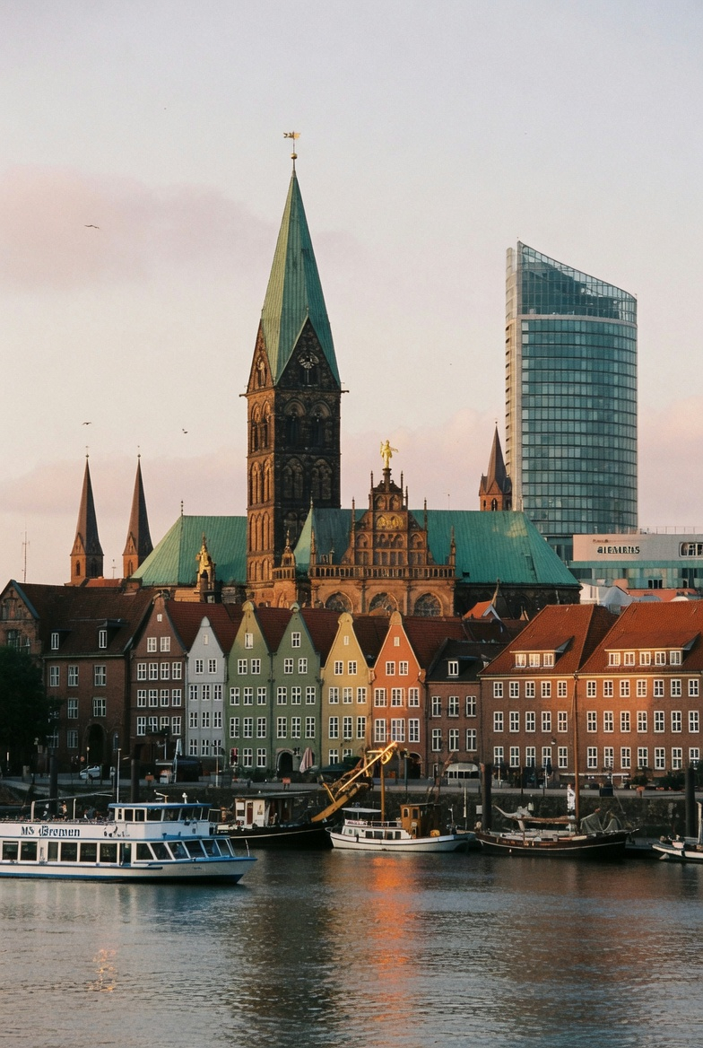 Bremen Hafen – Weser und Hafen mit dem berühmten Bremer Roland